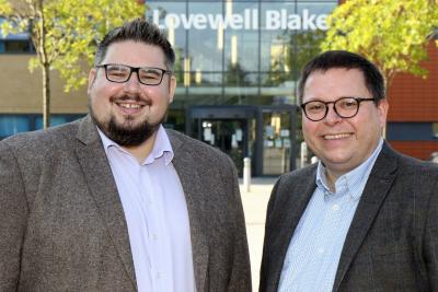 New Lovewell Blake partner Matthew Waters left with senior partner Mark Proctor sm