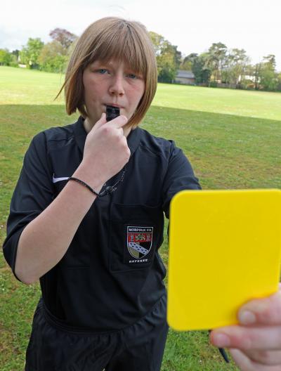 New youth football referee Gracie East