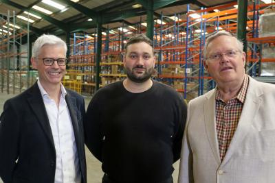 Nick OLeary of Arnolds Keys Dominic Martin of Zatu Games and Philip Pledger of HG Pledger sm