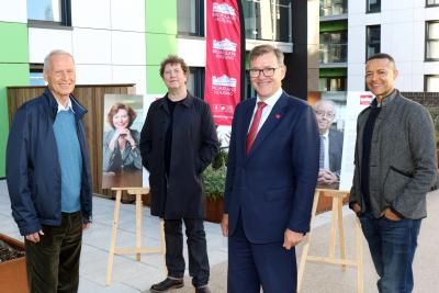 Pictured at the naming ceremony are from left Lord Alan Howarth Simon Hollis Michael Newey and Clive Lewis 1