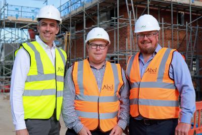 Pride in the Job Award winners Tim Walsingham right and Danny Pinner centre with Abel Homes MD Paul LeGrice sm