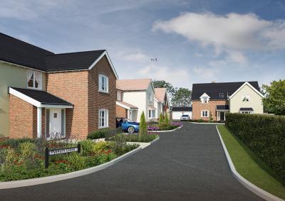 Pyehurn Close street scene CGI