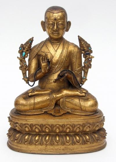 Rare Sino Tibetan gilt bronze Lama sold for 56000