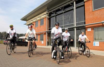 Setting off from left Darryl Cox Warren Brooks Mark Turner David Lubbock and Nathan Thompson
