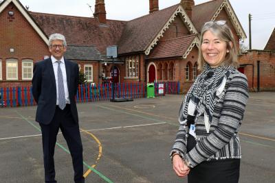 St Benets Trust CEO Richard Cranmer and Garboldisham Primary Academy head teacher Julia Humphrey