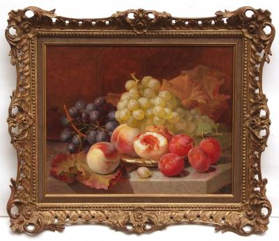 Stannard Still Life Study of Peaches Grapes and Plums estimate 3000 4000