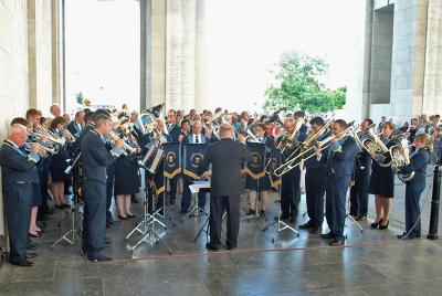 Taverham Band playing at the Menin Gate in Ypres