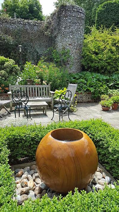 Terrace at the garden at The Merchants House Blakeney copy