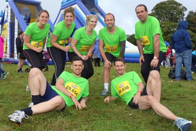 The Abel Homes and Abel Energy team all ready for the off at the Gung Ho event at Earlham Park sm