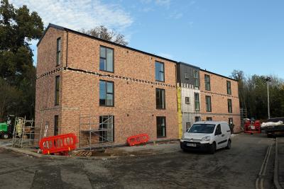 The block of flats at Webster Court at the end of the third day of construction