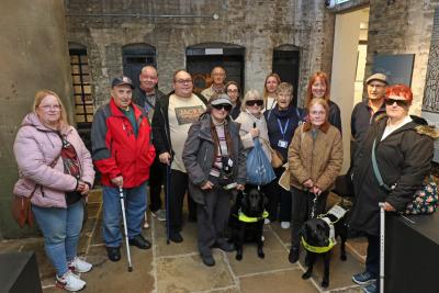 The group from Vision Norfolk in the gaol in Kings Lynn