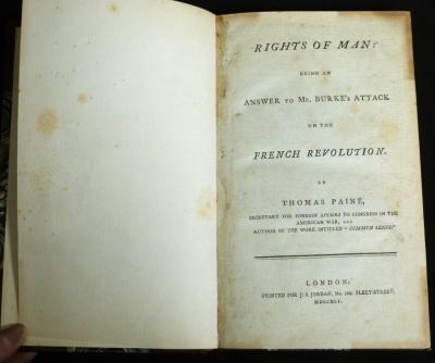 Thomas Paine Rights of Man 1791 J.S.Jordan edition