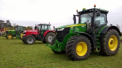 Three of the tractors which went under the hammer at the Irelands farm equipment auction at Church Farm Shropham