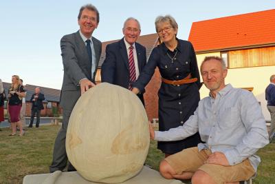 Unveiling of new walnut artwork at Mattishall sm