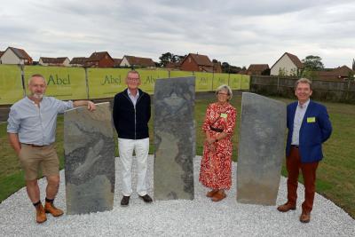 Unveiling of the artwork at Three Squirrels East Harling sm