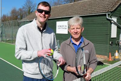 Vision Norfolk Great Yarmouth hub co ordinator Edward Bates left and tennis coach Mike Reynolds