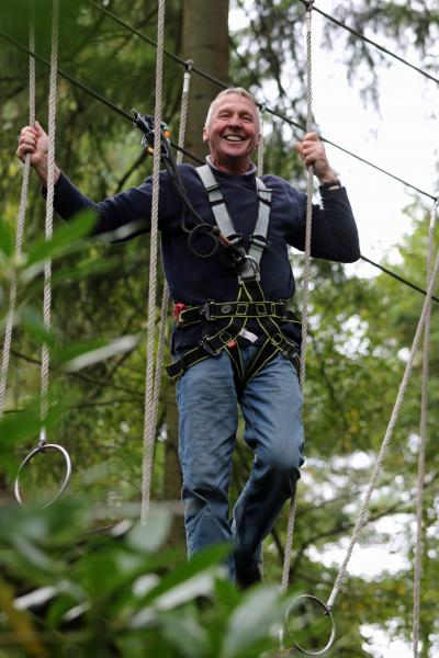 Visually impaired Ringstead man Peter Gyton tackles the Go Ape treetop course 2