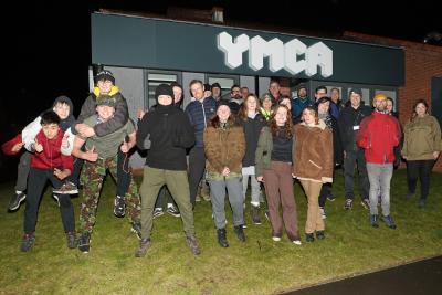 Volunteers prepare for a night sleeping rough in the YMCA car park in Norwich