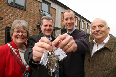 from left Carol Bower John Archibald Jason Goodey Cllr Richard Bird