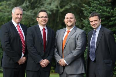 from left Lovewell Blake senior partner Paul Briddon new partners Richard Keeler and Ryan Lincoln and managing partner Colin Fish