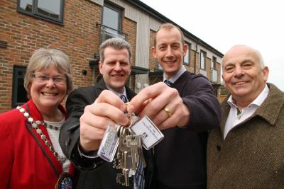 from left Carol Bower John Archibald Jason Goodey Cllr Richard Bird